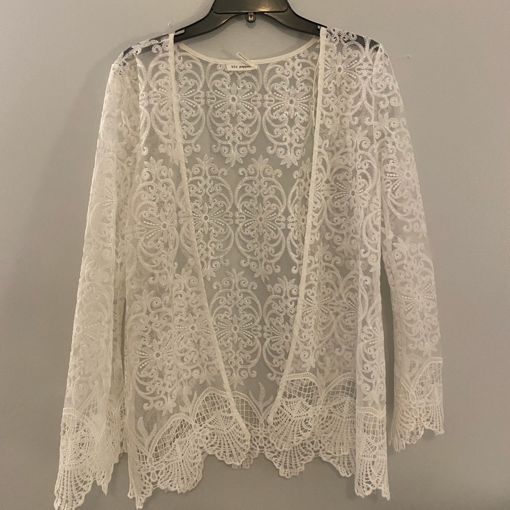 Blue Pepper Lace Shaw